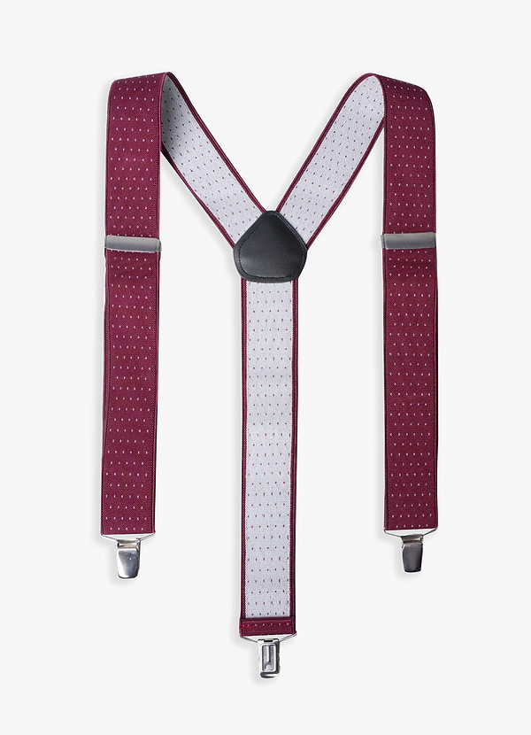 front Dotted Three-Clip Suspenders