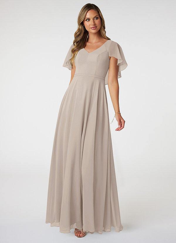 Azazie Jamie Bridesmaid Dresses Frost A-Line Chiffon Dress image1