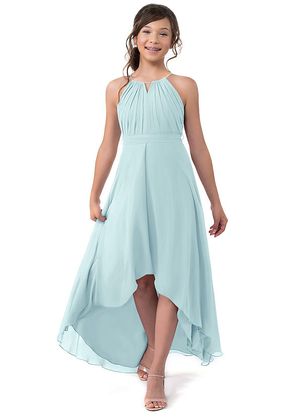 Vestidos Boho Para Damas De Honor Junior Con Falda Cascada Azul Pizarra