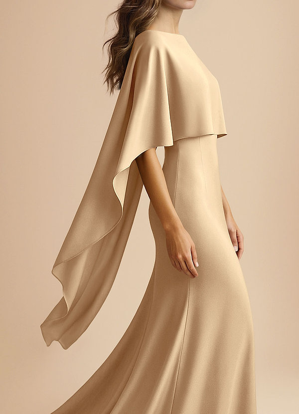 front Azazie Matching Color Stretch Satin Multiway Cape