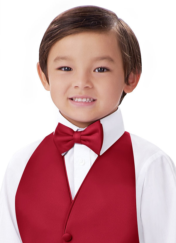 front Boy's Matte Satin Pre-Tied Bow Tie