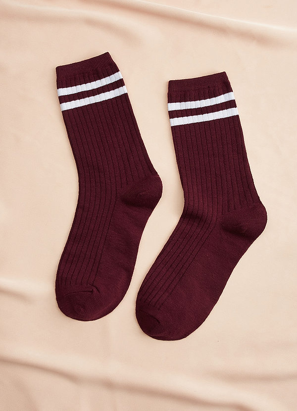 front Double Stripe Crew Socks