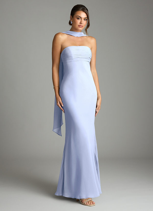 Azazie Saylor Brudtärneklänningar Klä av Sjöjungfru i Chiffong Axelbandslös Is image1