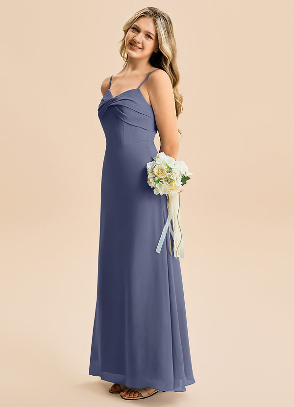 Azazie Jordyn Junior A-Line Kæresteudskæring Chiffon Gulv-længde Junior brudepige Kjole image1