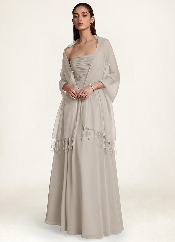 front Azazie Tassel Chiffon Shawl