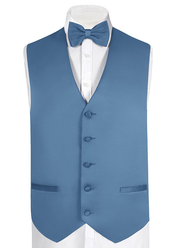 front Matte Satin Vest and Bow Tie Set