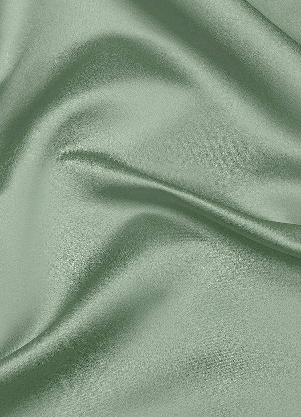 front Azazie Matcha Matte Satin Fabric By the Yard
