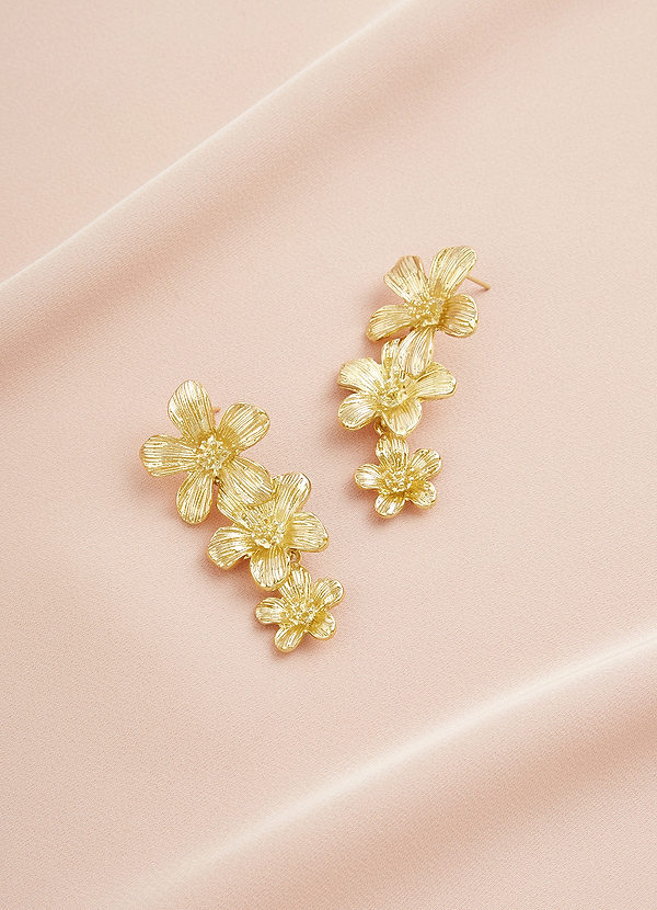 front Golden Daisy Earrings