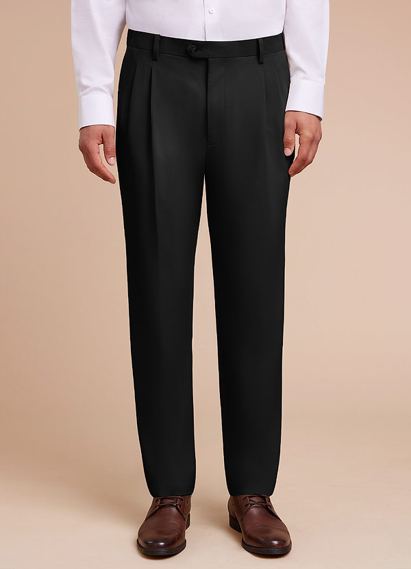 front Owen Black Lightweight Tailored Dress Pants