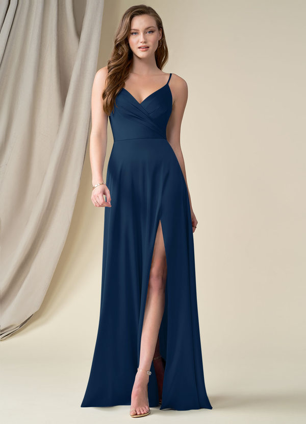 Tallulah Encaje Y Gasa Vestido De Dama De Honor Azul Marino Tallas Grandes