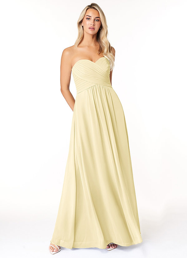 Azazie Yazmin Bridesmaid Dresses Lemon Sorbet A-Line Sweetheart Neckline Chiffon Convertible Dress image1