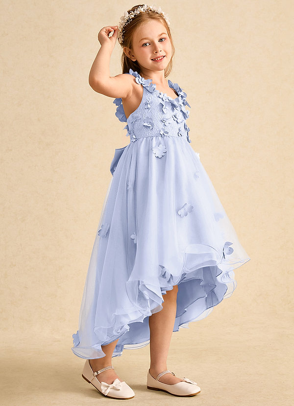 Azazie Tweety Blumenkinder Kleider A-Linie Spitze Tüll Kleid Lavendel image1