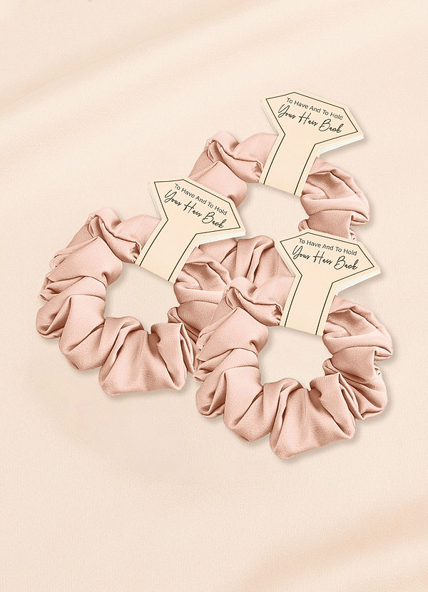 front Matching Color Bridesmaid Stretch Satin Regular Size Scrunchies