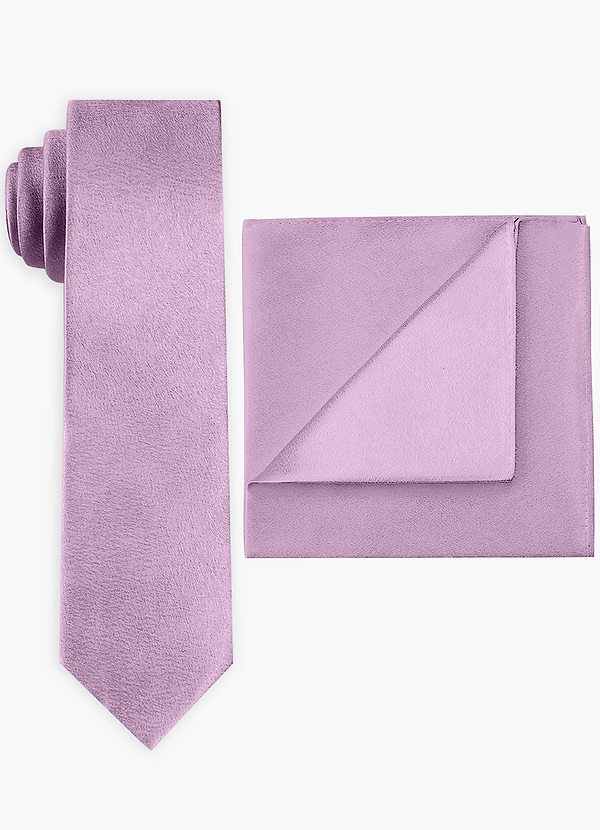 front Metallic Satin Wide Tie and Pocket Square Set