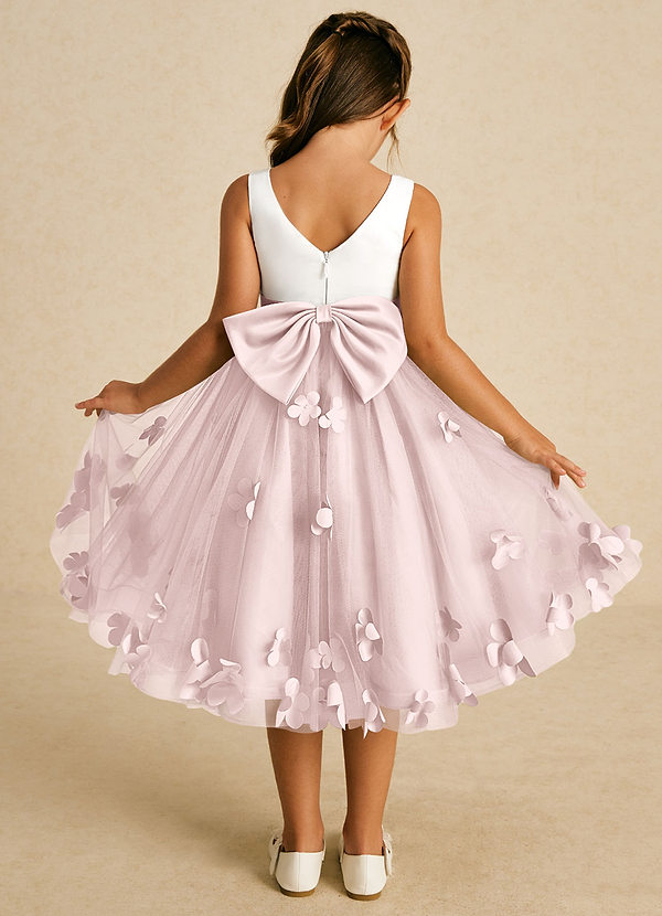 Sprout Flower Girl Dresses Blushing Pink A-Line Bow Tulle Dress image1