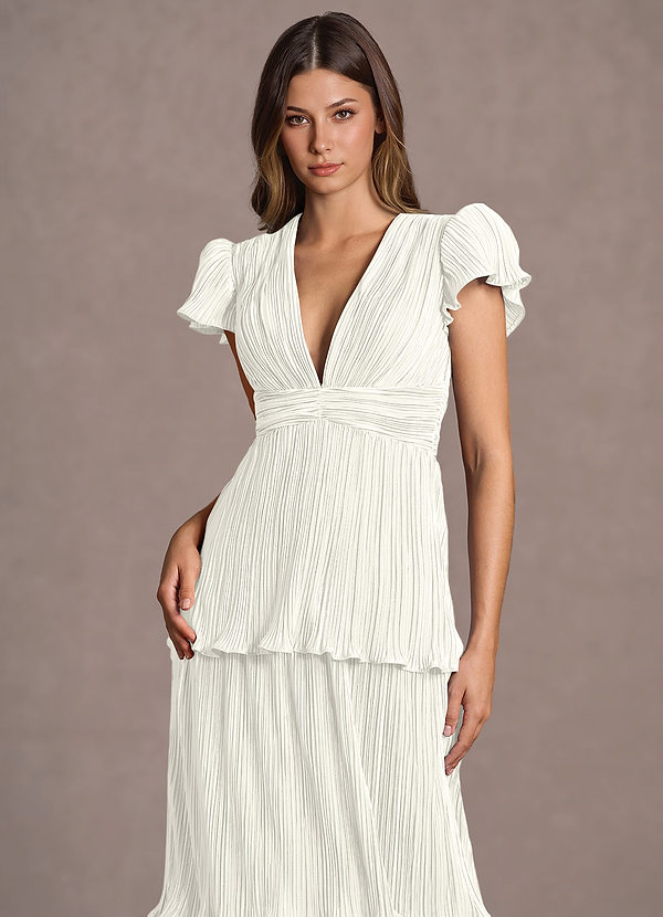 Talira White Maxi Dress image1