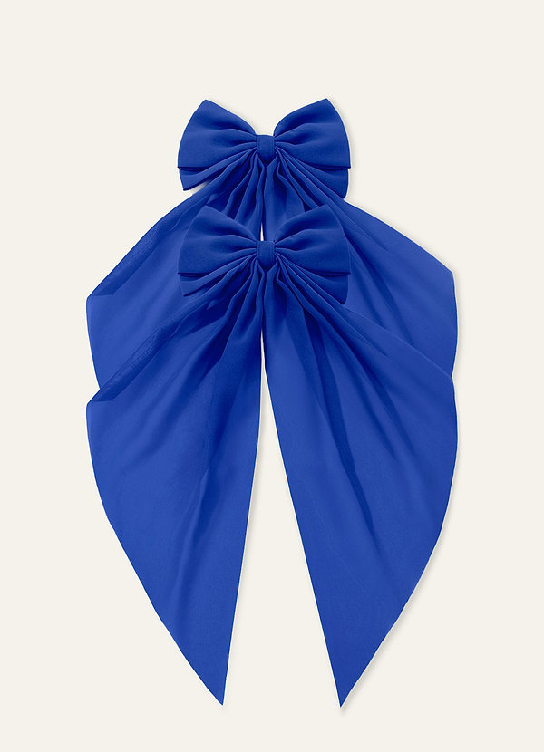 front Matching Color Chiffon Burnout Bow Hair Clip(Pack of 2)