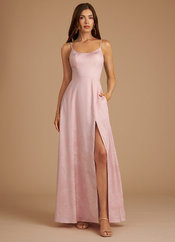 Azazie Moira Bridesmaid Dresses Pastel Pink Blossom A-Line with Pockets Blossom Dress image1