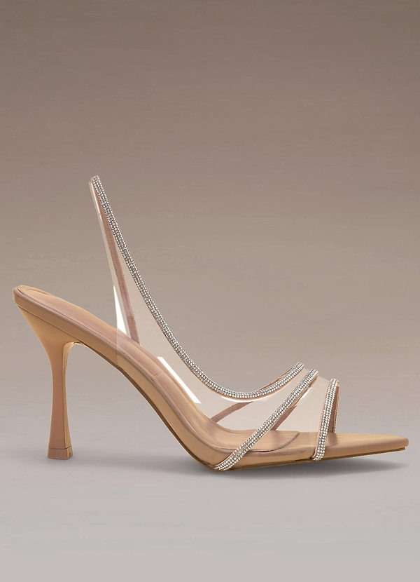 front Crystal Clear PVC Stiletto Heel Sandals