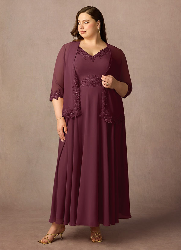 Azazie Devana Mother of the Brides Dresses Cabernet A-Line Sequins Chiffon Dress image1
