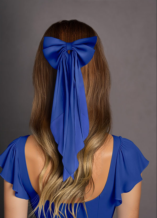 front Matching Color Chiffon Burnout Bow Hair Clip
