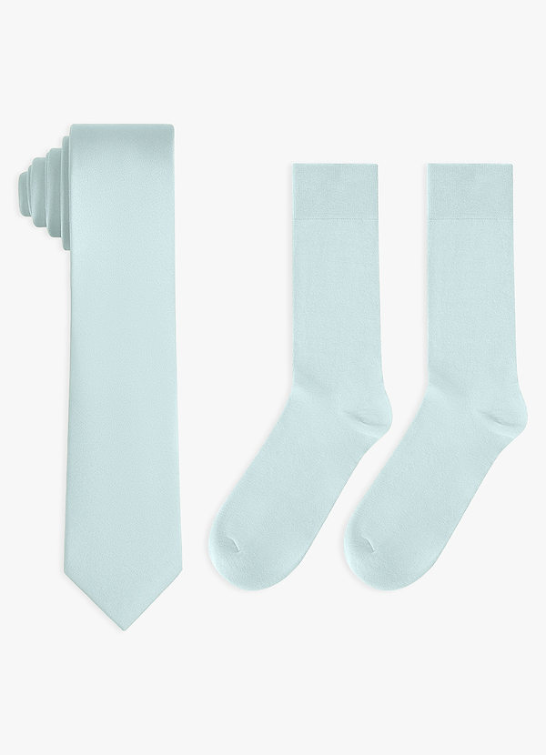 front Bijpassende set van stretch satijnen skinny stropdas en katoenen sokken