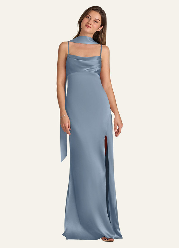 front Azazie Matching Color Matte Satin Scarf