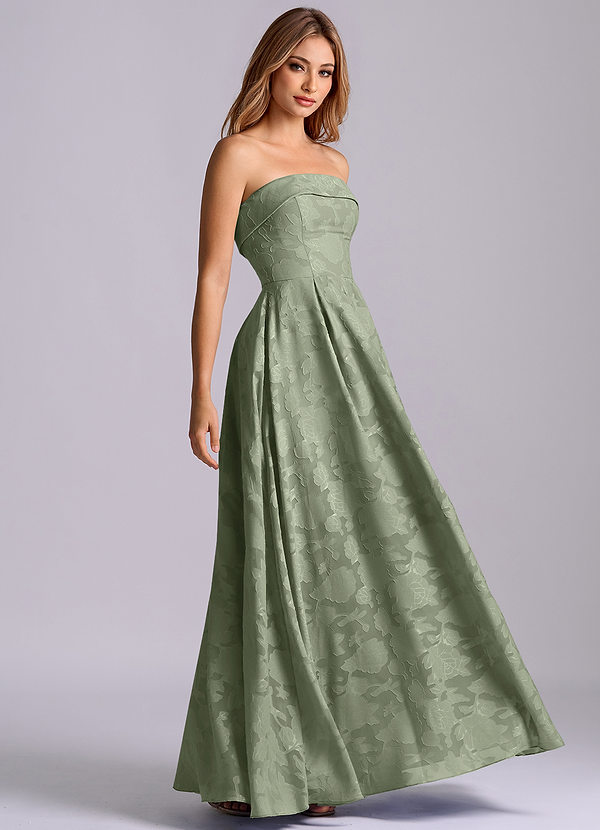 Lucienne Bridesmaid Dresses Pistachio A-Line Strapless Floral Burnout Dress image1