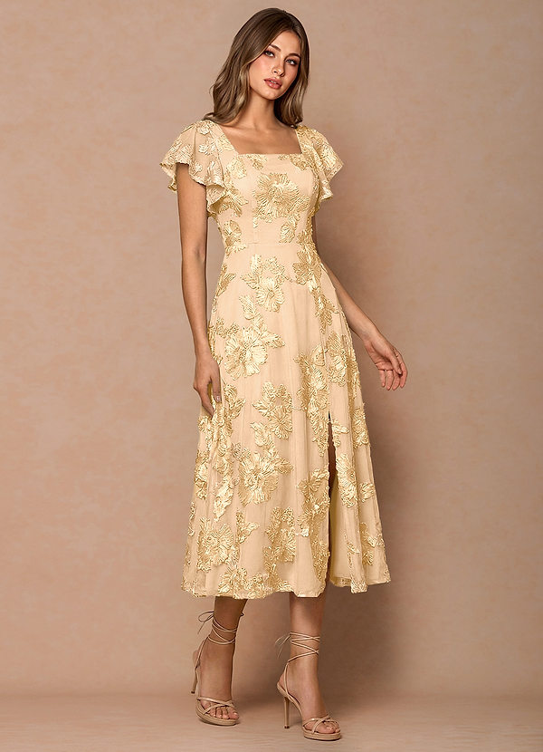 Talia Lemon Sorbet Midi Dress image1