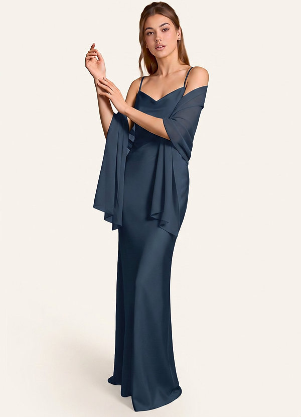 front Azazie Matching Color Aleena Chiffon Shawl