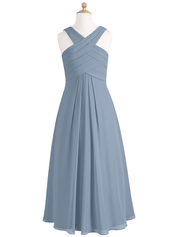 Azazie Kaleigh JBD Junior  Bridesmaid  Dress  Dusty  Blue  