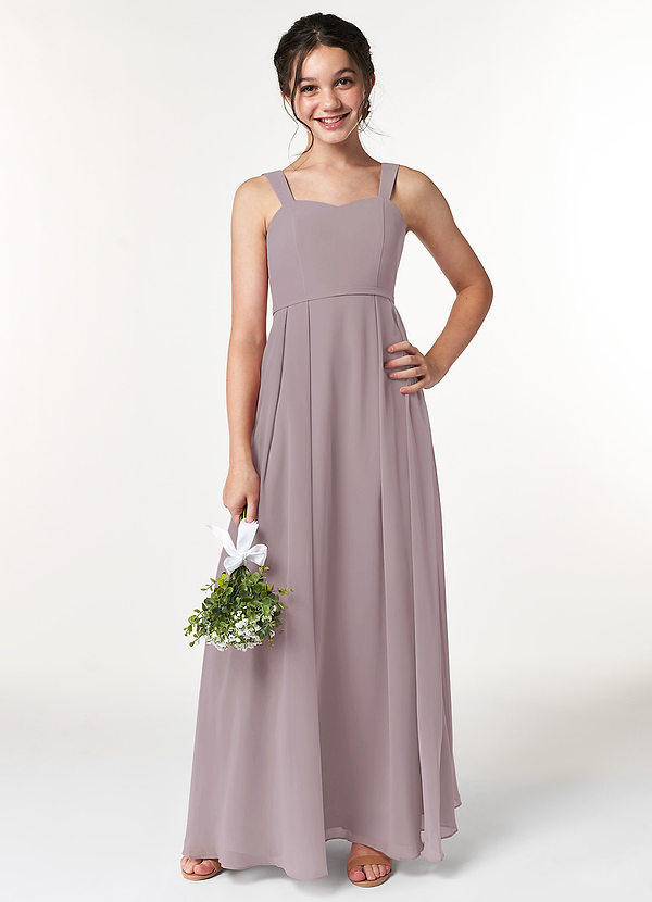 Azazie Simoan A-Line Sweetheart Neckline Chiffon Floor-Length Junior Bridesmaid Dress image1