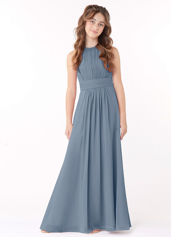 Azazie Bonnie Junior Twilight A-Line Pleated Chiffon Dress image1