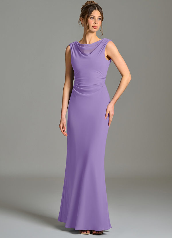 Azazie Kieryn Bridesmaid Dresses Tahiti Mermaid Pleated Chiffon Dress image1