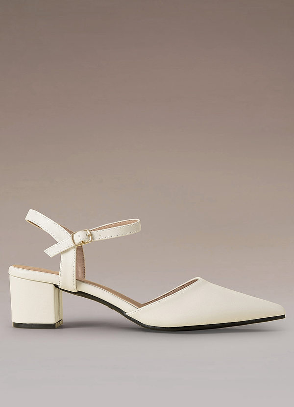 front Pointed-Toe Ankle Strap Heels