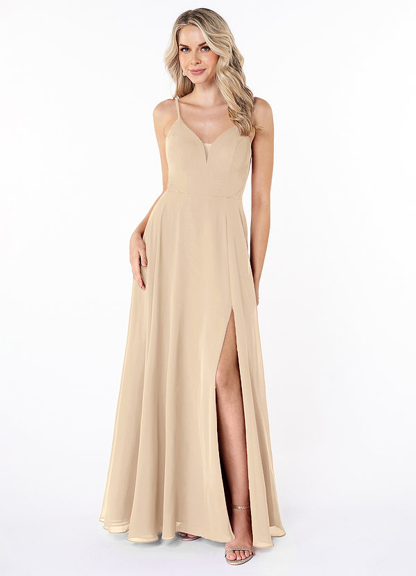 Champagne Azazie Zendaya Bridesmaid Dresses | Azazie