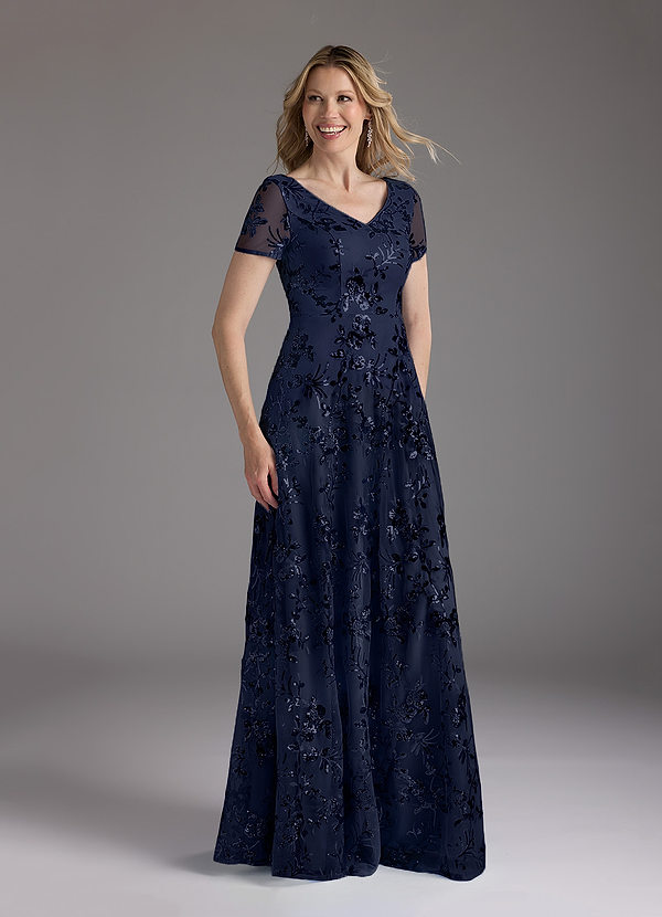 Upstudio Menlo Mother of the Bride Dresses Dark Navy A-Line Sequins Dress image1