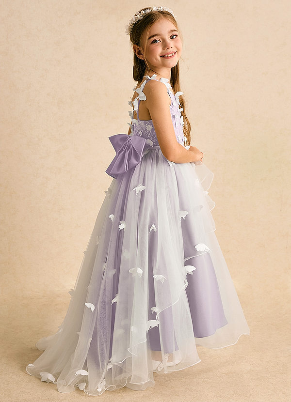 Azazie Darlina Robes de Fillette d'Honneur Robe Princesse en Tulle Dentelle Ivoire Frostiges Flieder image1