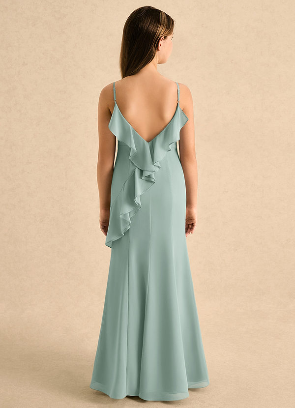 Azazie Kennie Girls Formal Blommflicksklänningar Klänning Sjöjungfru i Chiffong Plisserad image1