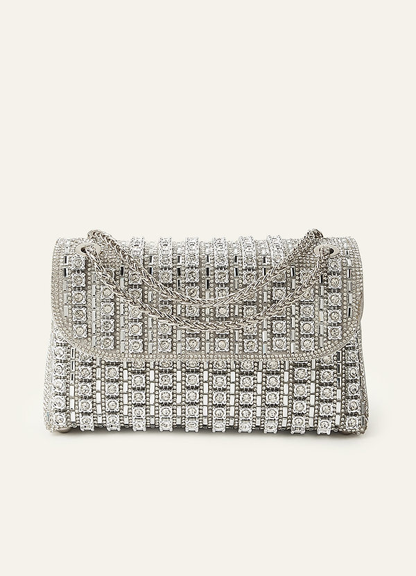 front Elegant kristallutsmyckad aftonväska