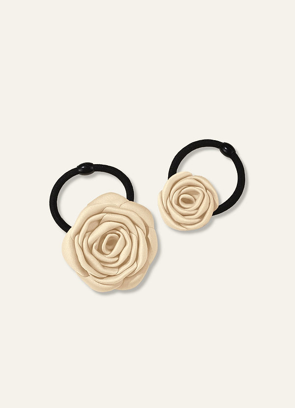 front Darling Poise Ivory Flower 2-delige haarelastiekjesset