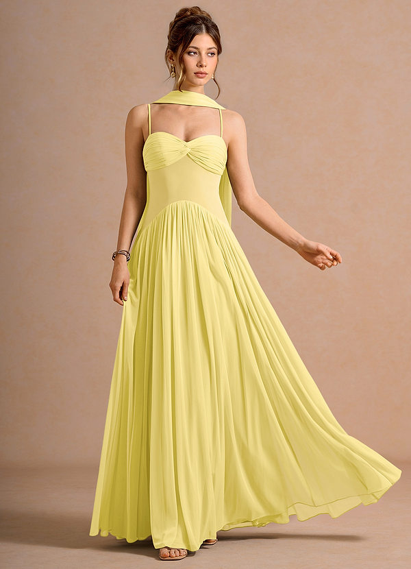 Avelis Pastel Yellow Maxi Dress image1