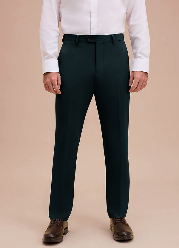 front Ethan Navy Blue Refined Weave Dress Pants