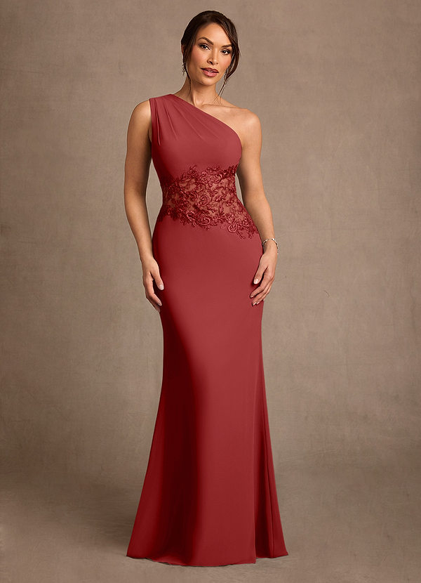 Azazie Kathie Suknie dla Matki Panny Młodej Syrena Koronka Szyfon Długość podłogi Sukienka image1