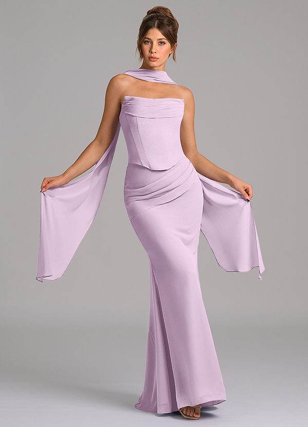 Azazie Sorrel Suknie dla druhen Syrena Gorset Szyfon Do ziemi Sukienka image1