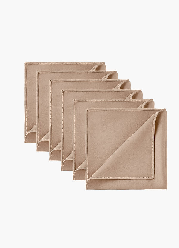 front Stretch Satin Matching Groomsmen Pocket Square Set – 6 Pieces