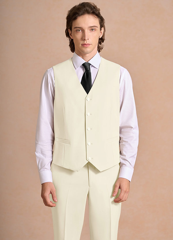 front James Ivory Structured Stretch Suit Vest