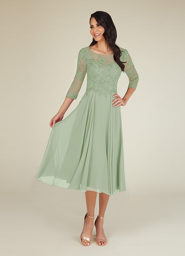 Cicinia Chiffon Dusty Sage Mother Of The Bride Dress Plus Size Long Ankle Length Appliques Lace