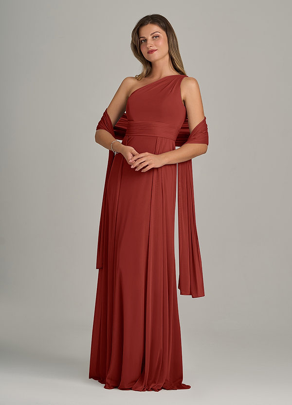 front Azazie Matching Color Mesh Shawl