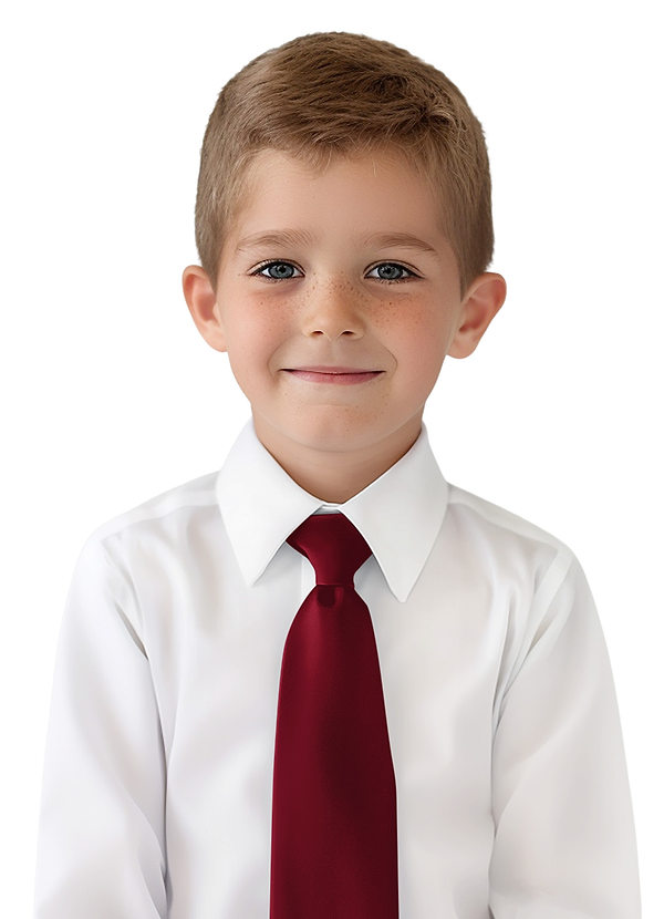 front Boy's Matte Satin Neck Tie